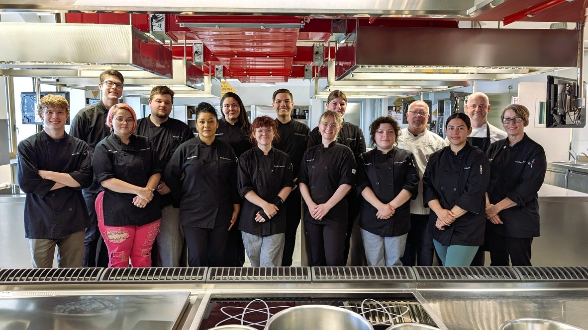 Group photo at the culinary school in Italy following completion of the certificate program.